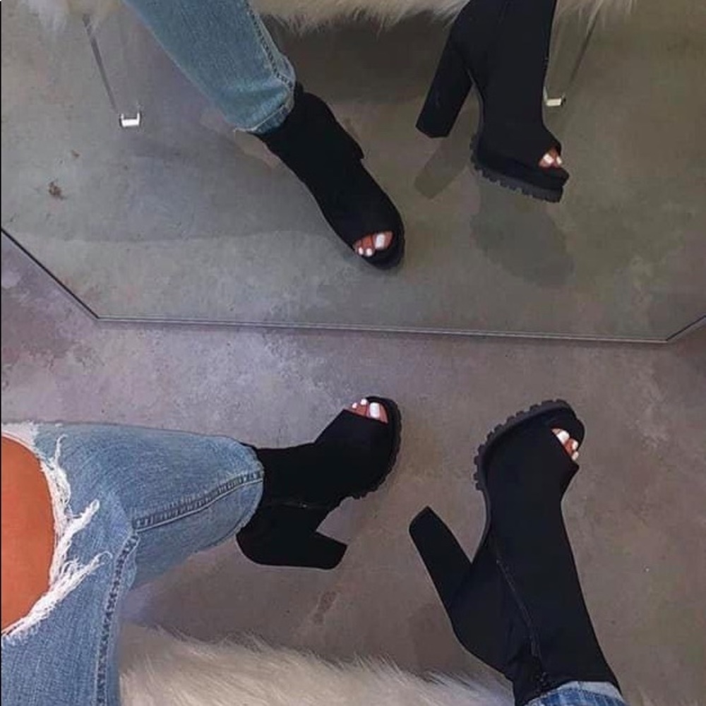 Peep toe booties